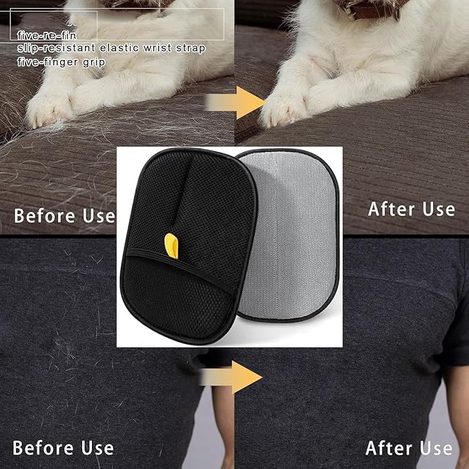 Pet Hair Removal Glove for Dogs & Cats, Newly Upgraded Reusable Electrostatic Pet Hair Gloves, Pet Hair Remover Tool for Clothing, Couch, Carpet, Car Seat(1pcs)
