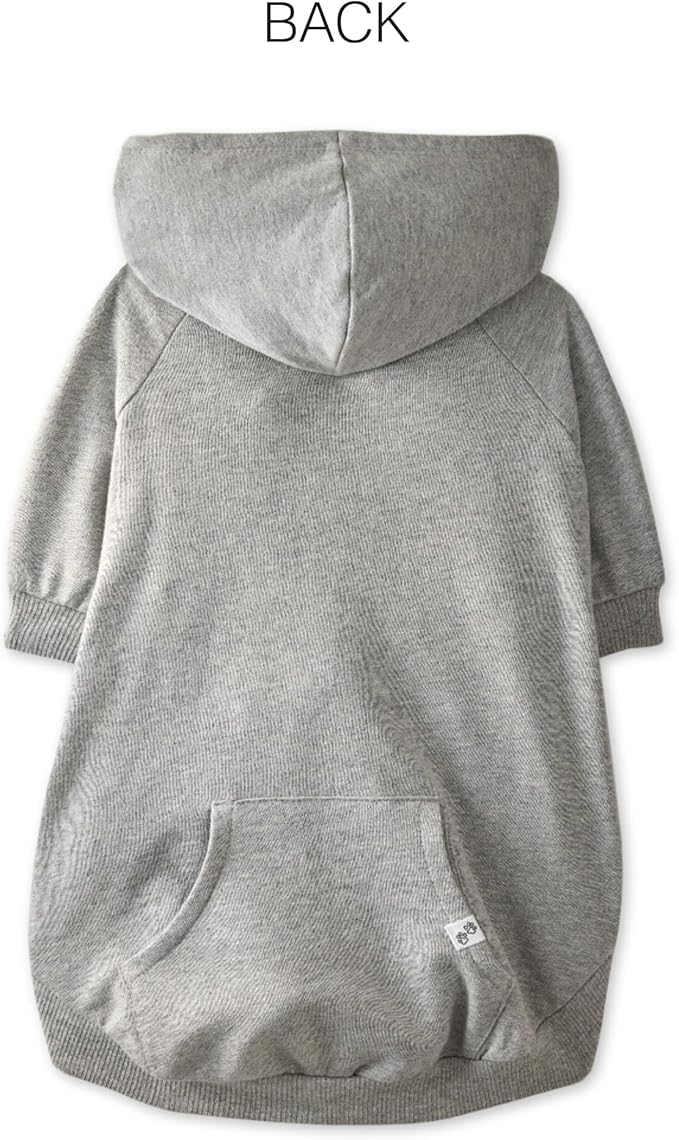 Rocky – The Orginal Lightweight Hooded TEE 100% Organic Cotton Dog Hoodie Pet Coat Sweater for Small, Medium, Large Dogs, Heather Gray, XX-Small