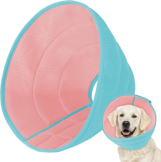 Dog Cone Soft Recovery Collars & Cones After Surgery for Medium Large Dogs, Comfy Ecollars to Stop Licking, Adjustable, Dog Ecollars for Recovery Fabric: Soft Comfort, Ecollars of Shame Alternatives