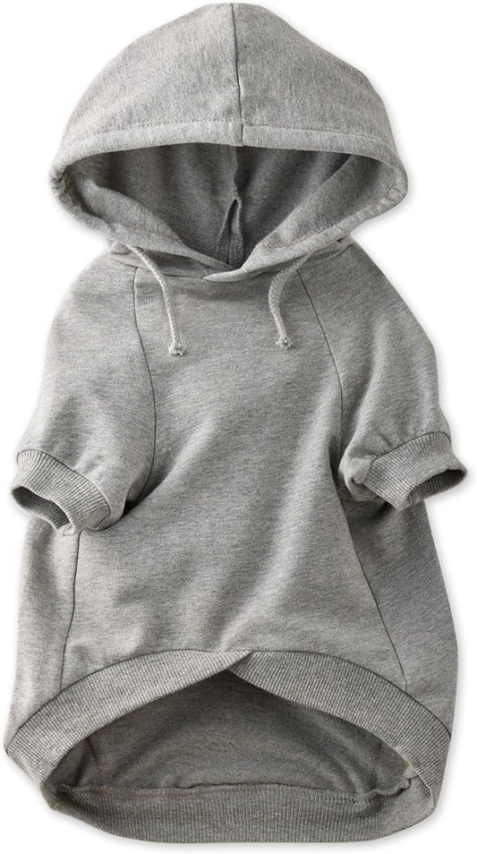 Rocky – The Orginal Lightweight Hooded TEE 100% Organic Cotton Dog Hoodie Pet Coat Sweater for Small, Medium, Large Dogs, Heather Gray, X-Small