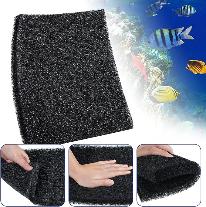 Tondiamo 3 Pieces Aquarium Sponge Filter Pad Media Cut to Fit Foam for Fish Tank Filters Replacement Fish Tank Cleaner Open Cell Foam Sponges for Dishes