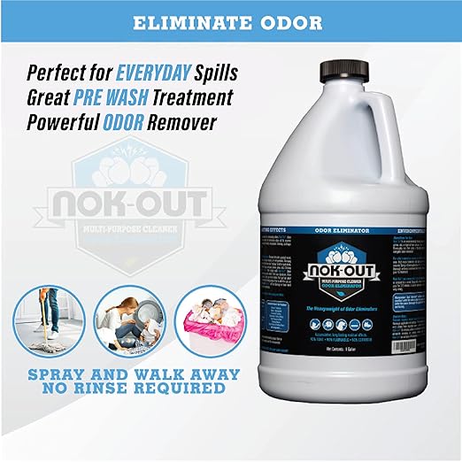 NOK OUT Odor Remover, Pet Deodorizer and Cleaning Spray, Made in the USA, 1 Gallon, 2-Pack