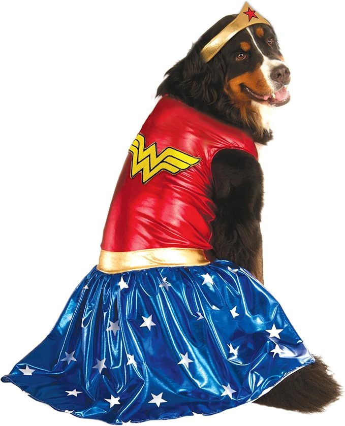 DC Comics: Wonder Woman Pet Costume for For Dogs or Cats by Rubies, XL