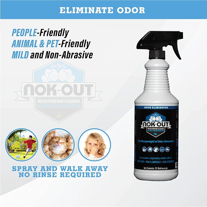 NOK OUT Odor Remover, Pet Deodorizer and Cleaning Spray, Made in the USA, 16 Fluid Ounce Spray, 6-Pack