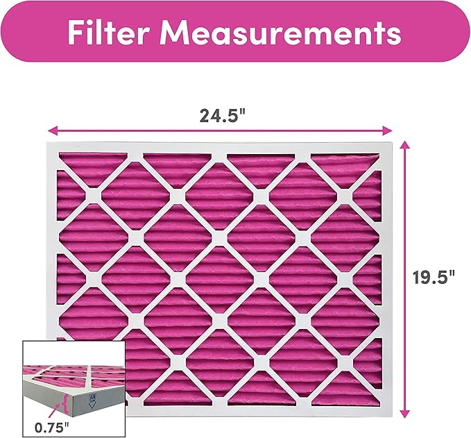 Colorfil 20x25x1 Air Filter (2-Pack) | Made in the USA | Color Changing | Remove Cat and Dog Odor | MERV 8 for Pet Hair Dander and Dust | 19.5"x24.5"x0.75" Exact Size