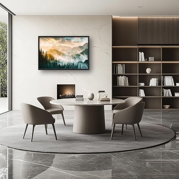 Mountain Large Wall Art Foggy Forest Landscape Pictures Sunrise Wall Decor Nature Scenery Canvas Print Painting Artwork for Bathroom Living Room Bedroom 36L" x 24W"