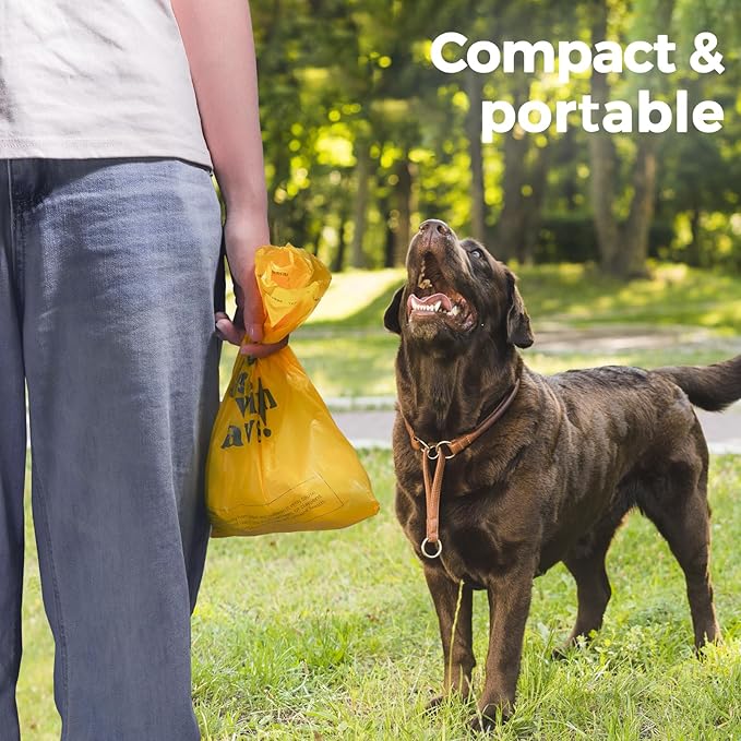 Dog Poop Bags Rolls Cornstarch Based Thickened&100% Leak Proof Dog Waste Bags -120 Count 8 Rolls - Doggie Poop Bag for puppy and Big Dogs(Lavender)