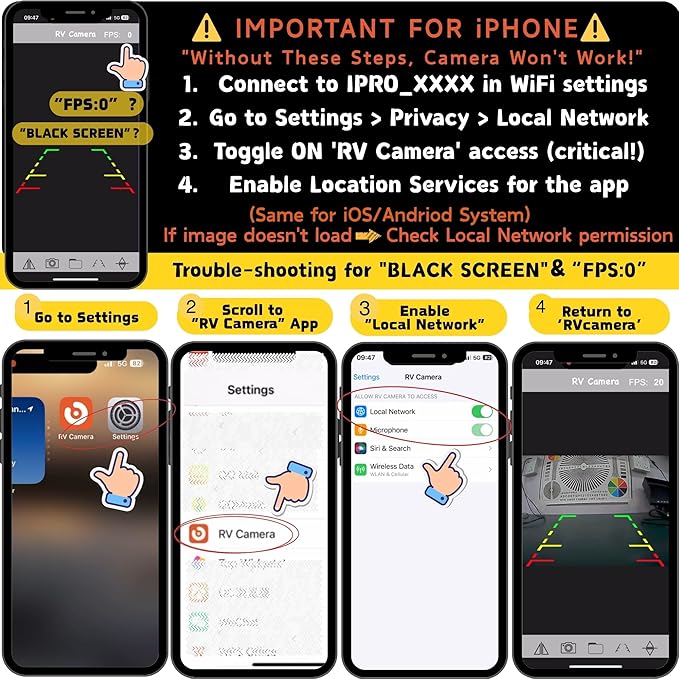 EWAY WiFi Magnetic Hitch Wireless Backup Rear/Front View Camera Rechargeable Battery for Easy Hitching of Gooseneck Horse Boat Travel Trailer/Fifth Wheels/RV/Camper Reverse for iPhone iPad Android
