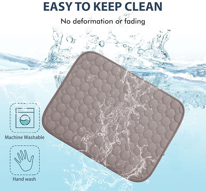 MICROCOSMOS Summer Cooling Mat & Sleeping Pad- Water Absorption Top, Materials Safe, Easy Carry, EZ Clean. Keep Cooling for Pets, Kids and Adults.(Brown, 59" x 40")