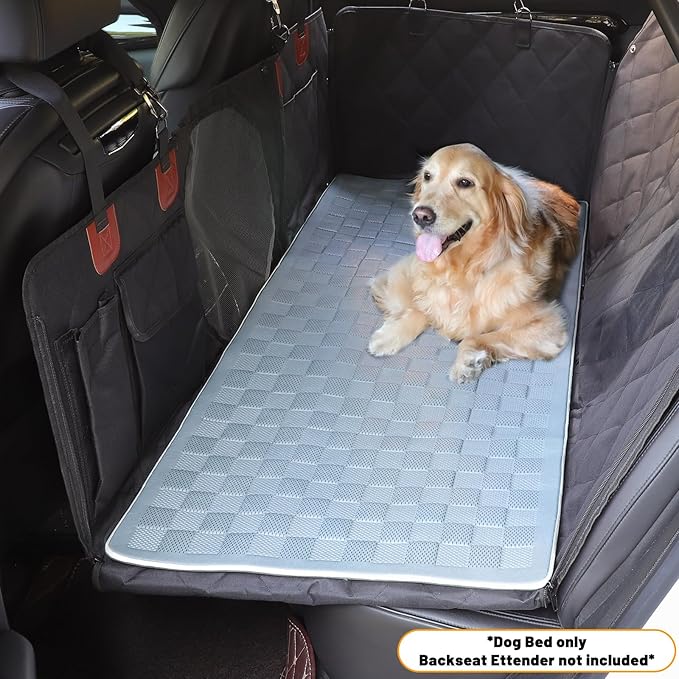 Non-Slip Pet Bed Mat for Truck Back Seat Extender, Hair Resistant Dog Blanket for Hard Bottom Dog Car Seat Cover, Anti Slip Pet Linner Backseat Cover Deep Gray XL