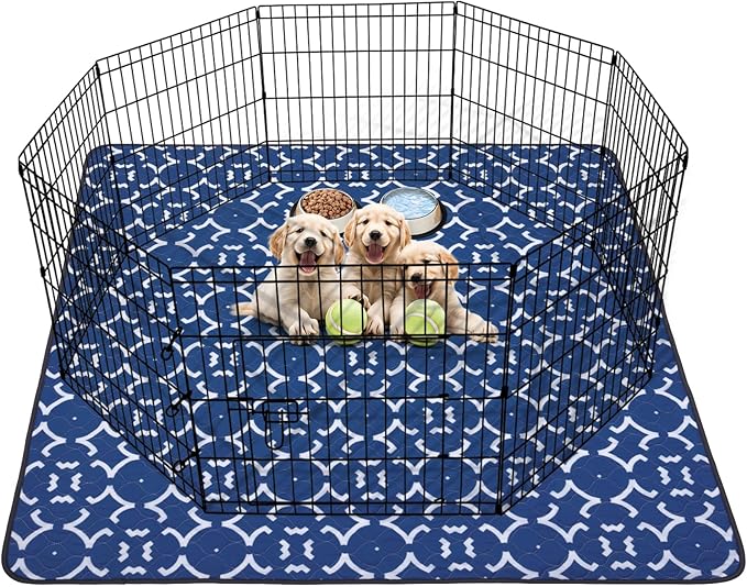 LOOBANI Washable Pee Pads for Dogs: 72"x 72" Extra Large Reusable Puppy Pads,1 Pack Absorbent Whelping Pad Leakproof Dog Playpen Mat, Waterproof Non-Slip Dog Training Pads for Floor, Crate, Potty