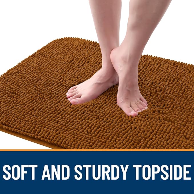 OLANLY Dog Door Mat for Muddy Paws 24x16, Absorbs Moisture and Dirt, Absorbent Non-Slip Washable Doormat, Quick Dry Chenille Mud Mat for Dogs, Entry Indoor Entryway Carpet for Inside Floor, Ochre