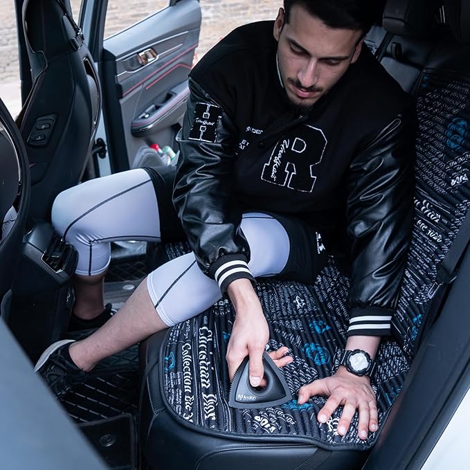 Analan Mini Pet Hair Remover, Triangle Design for Car Interior, Auto Detailing, Carpet, Couch, Furniture, Multi-Color (Sapphire Blue)