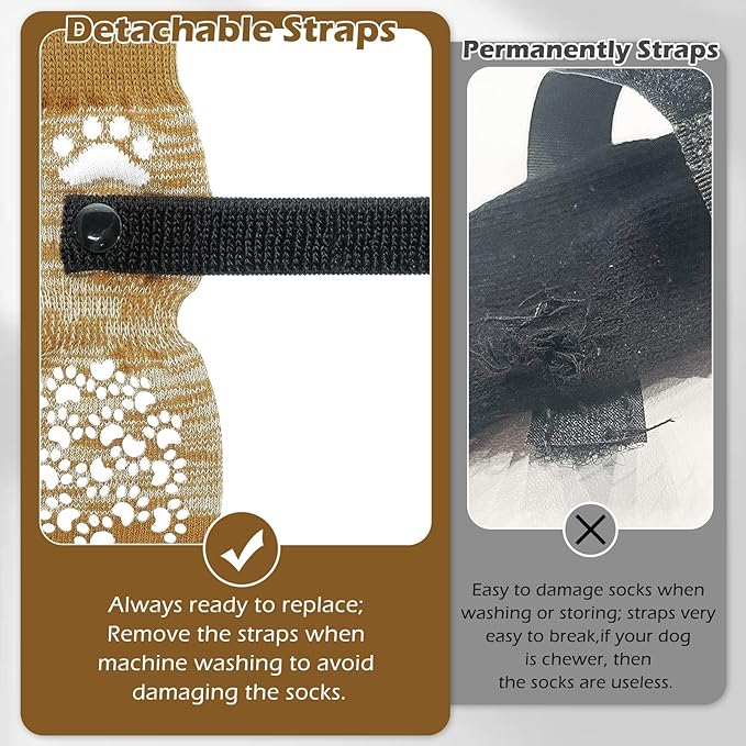 EXPAWLORER Anti Slip Dog Socks to Prevent Licking Paws, Dog Shoes for Hot Pavement, Dog Booties for Small Medium Large Senior Dogs, Traction Control Boots & Paw Protectors for Hardwood Floors