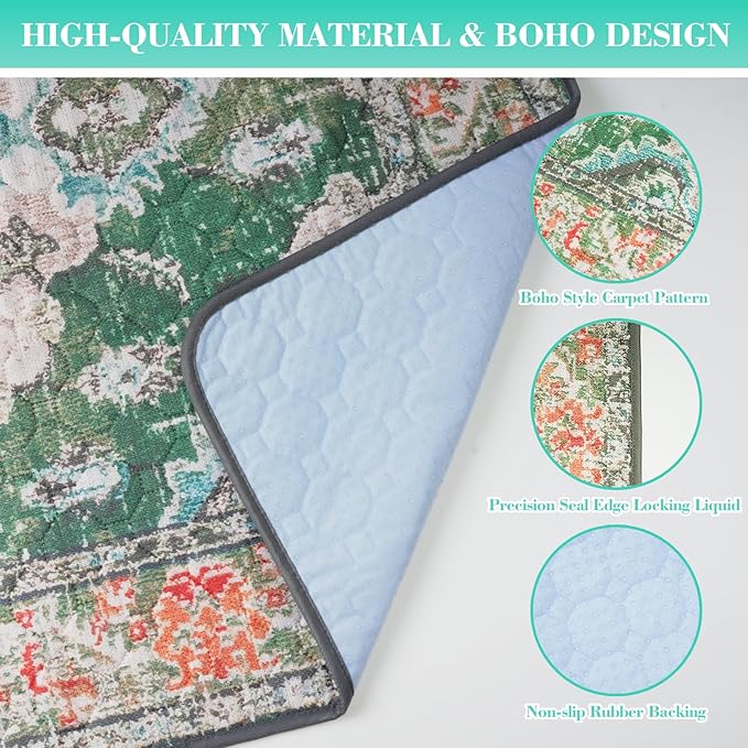 Non-Slip Dog Washable Pee Pad Extra Large 72" x 72", Boho Rusable Pee Pad for Dogs, Pet Training Pad for Playpen Mat, Waterproof Dog Pad Washable for Puppy Playpen, Whelping Pad, Dog Playpen Indoor