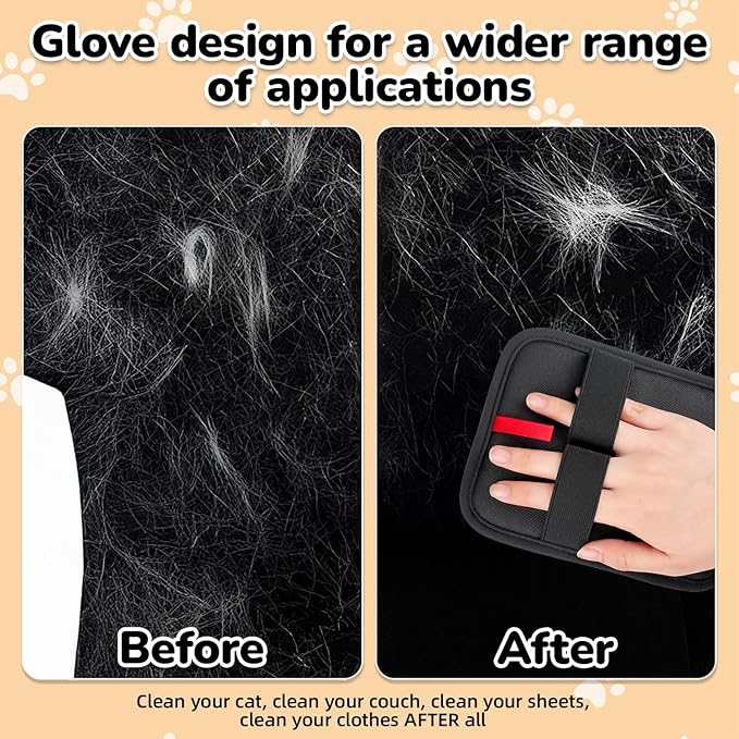 Pet Hair Remover, electrostatic pet Hair Removal Gloves, cat and Dog pet Hair Removal Tools, Suitable for Bed Sheets, Blankets, Clothes, Sofas, Multi-Functional Beauty Gloves -2 Piece