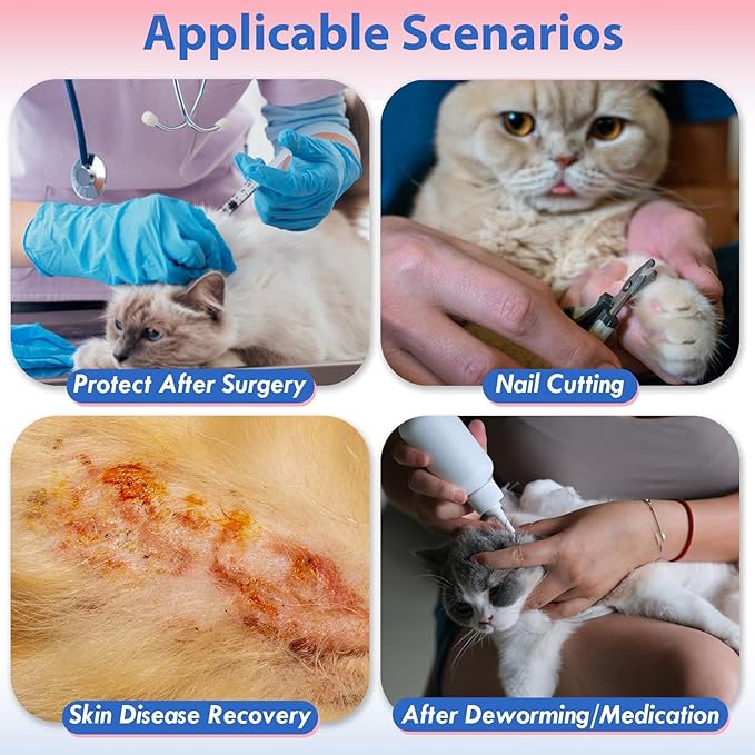 Cat Cone Collar Soft, Adjustable & Lightweight Kitten Elizabethan e Collar to Stop Licking After Surgery, Ideal for Wound Recovery, Durable & Machine Washable, Purple Small