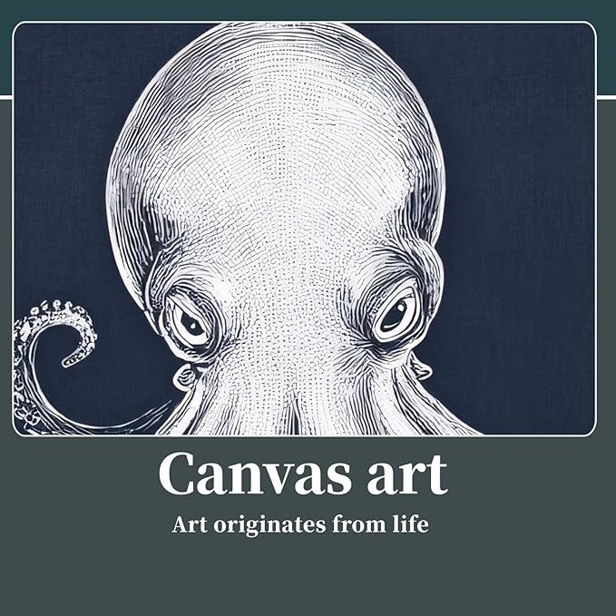 Octopus Wall Decor, Octopus Canvas Wall Art, Ocean Wall Decor,Sea Animal Canvas to Paint for Bathroom, Living Room, Bedroom (16" x 24" x 3 pcs)