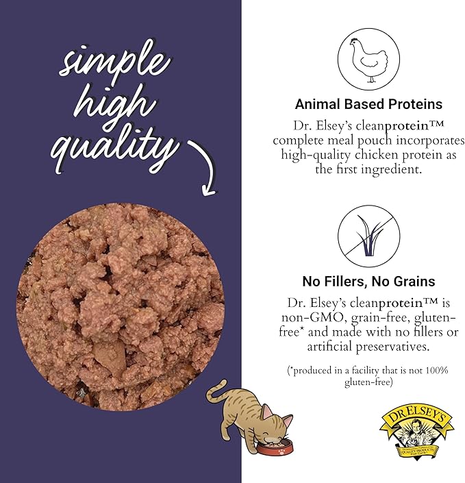 Dr. Elsey's Clean Protein Chicken Home Style Recipe All-Meat Pouch (Pack of 12)