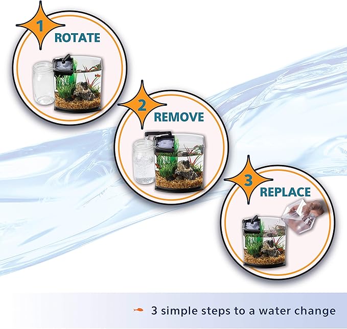 Aqueon LED MiniBow Small Aquarium Fish Tank Kit with SmartClean Technology, Black, 2.5 Gallon