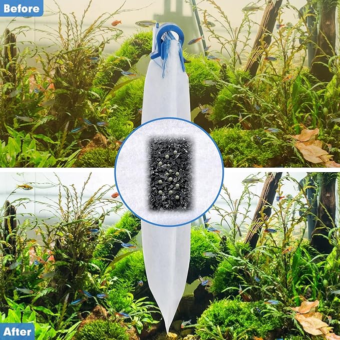 fishkeeper 10 Pack Large Filter Cartridges Compatible with Tetra Whisper Bio-Bag Filters Replacement Filter Cartridges for Whisper Power Filters 20i/40i /IQ20/30/45/60 PF20/30/40/60(Ready to Use)