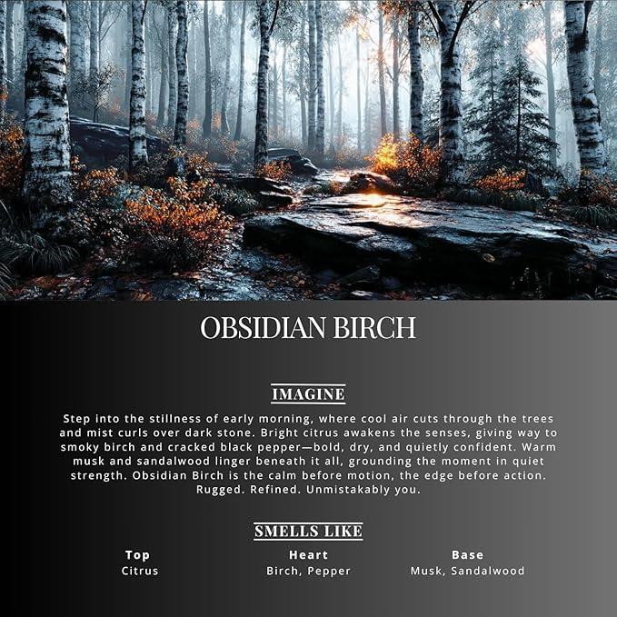 Obsidian Birch Carpet Freshener Powder Refill 36 oz | Powerful Odor Eliminator for Home | Upholstery Deodorizer | Carpet Deodorizer | Pet Urine | Cat Litter Box | Birch & Black Pepper Fragrance