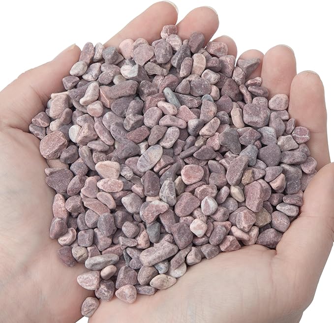 2lb Succulent and Cactus Gravel Pebbles 1/5-3/8 Inch Natural Decorative Polished Stones River Rocks for Plants, Vases, Aquariums, Terrarium and Outdoor Gardening, Rouge Red Color