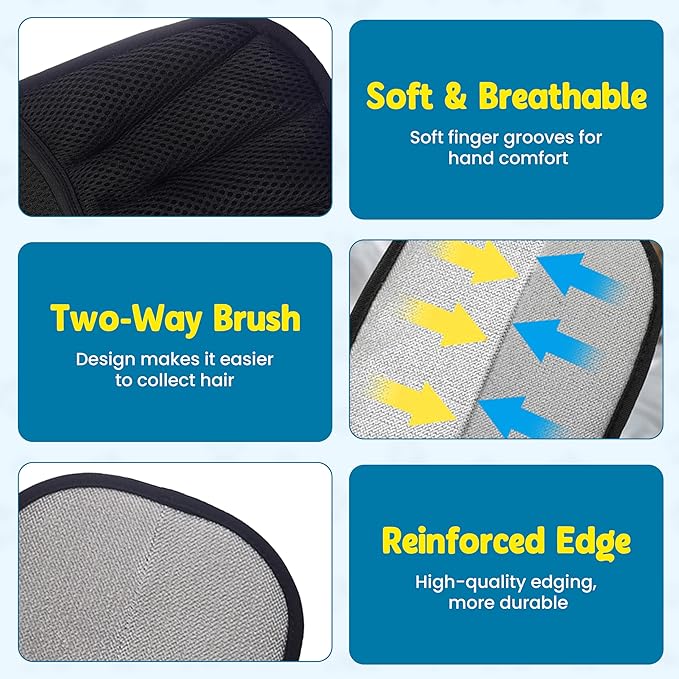 Pet Hair Removal Glove,Pet electrostatic Hair Removal Gloves, Washable Reusable Dogs Cats Hair Grooming Tools Gloves for Furniture Bed Sheets Couch Clothes Car Seat【2025 Upgraded】