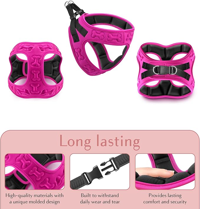 Comfort fit Step-in Dog & Puppy Harness - Comfortable All Weather Dog Vest Harness: Adjustable, Soft Padded, Easy to Put-on for Small, Medium-Sized Dogs.