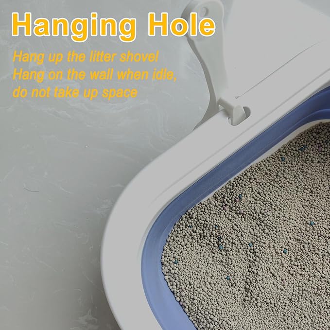 Kitten Training Litter Box, Collapsible Low Entry Kitten Litter Box Shallow LitterBox Senior Cats Anti-Splashing Open Potty Pan Scoop Leak-Proof Pedal Cat Toilet No Smell Easy Clean