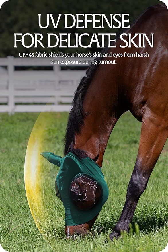 Equinavia Bug Out Fly Mask | Against Flies, Insects, UV Rays - Turquoise - Pony