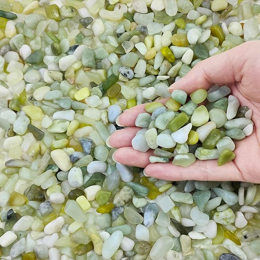 5 lbs Jade Gravel Small Pebbles for Indoor Plants, Decorative Rocks for Plants Succulents Cactus Bamboo Vases Filler and Potted Drainage Gravel