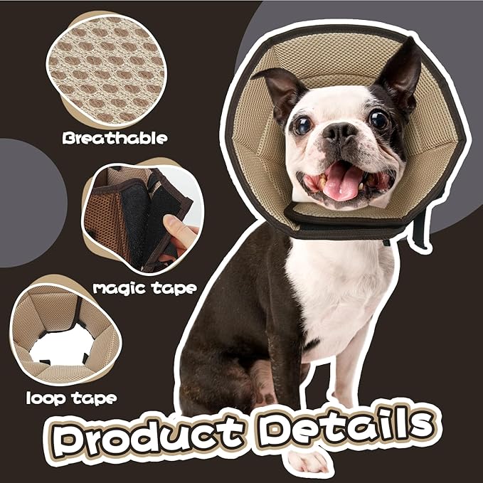 Dog Cone for Large Dogs After Surgery, Soft Dog Cone Collar for Dogs to Stop Licking, Adjustable Comfy E-Collar Alternative Lightweight Post-Surgery Recovery Elizabethan Collar for Pet