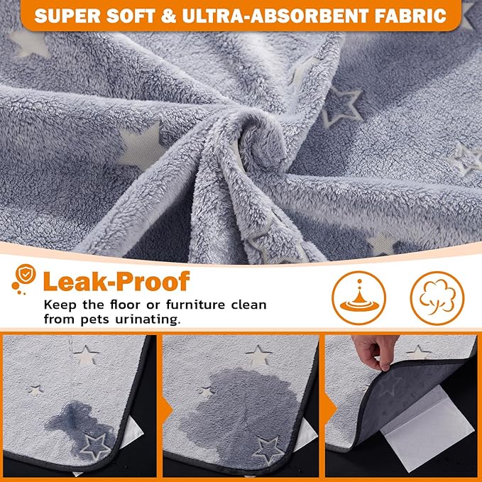 LOOBANI Washable Pee Pad for Dogs - Fast Absorption Reusable Puppy Training Mat, Waterproof Whelping Pet Playpen Mat for Floor, Dog Crate, 1 Pack 72 x 72 in