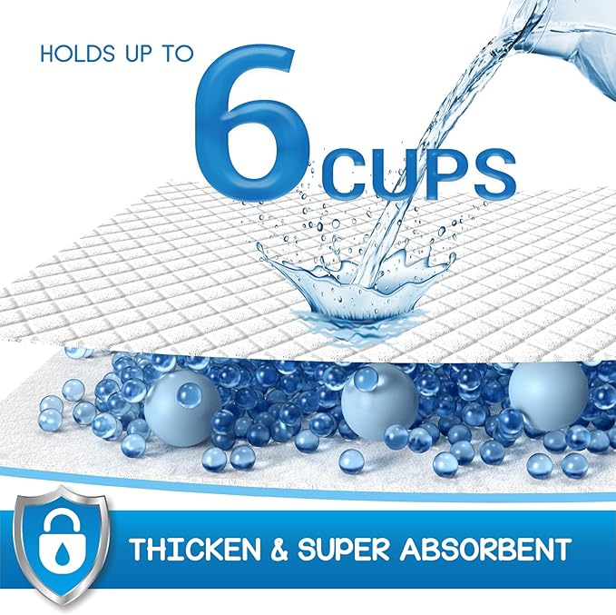 CROCI Dog Pads 28x34in Extra Large, Wee Wee Pads for Dogs Super Absorbent Up to 6 Cups, Disposable (40 Counts)