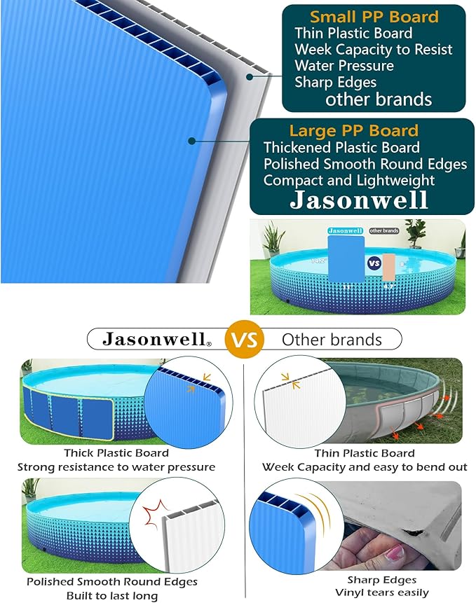 Jasonwell Foldable Dog Kiddie Pool - Hard Plastic Kids Paddling Pool Toddler Baby Swimming Pools for Backyard Collapsible Whelping Box Pet Doggie Cats Wading Pools Bathtub for Puppy Large Dogs