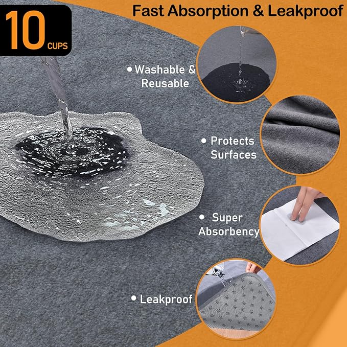 LOOBANI Non-Slip Washable Pee Pad for Dogs, 1 Pack Extra Large Reusable Dog Mat for Floor, Fast Absorbent Pet Whelping Pads, Puppy Playpen Mat for Incontinence, Housebreaking, Crate, 52x82in, Gray