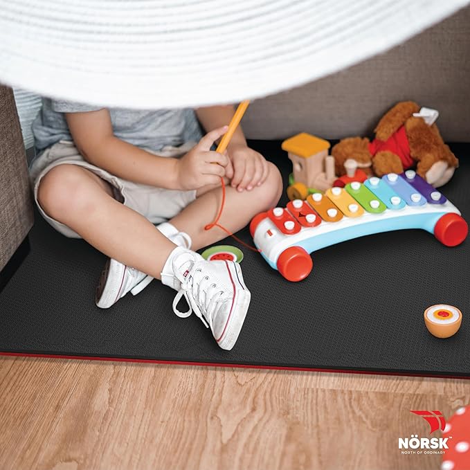 Norsk Dual-Sided Reversible 1/2" Foam Exercise Mats for Home Gym - Interlocking EVA Foam Tiles