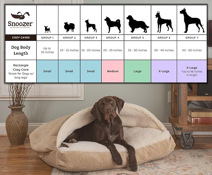 Snoozer Pet Products Rectangle Cozy Cave Dog Bed, Medium, Navy