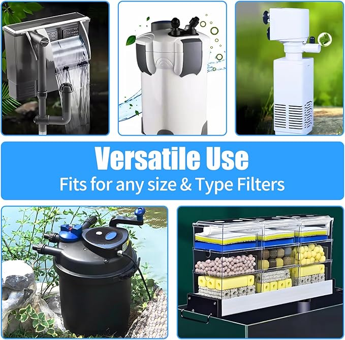 AQUANEAT Aquarium Bio Sponge Filter Media Pad Cut-to-Size Open Cell Foam Sheet for Fish Tank Sump (28" x 11" x 0.5")