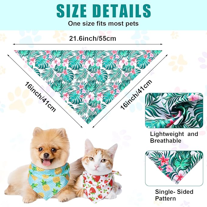 Amylove 120 Pcs Halloween Dog Bandanas Bulk Holiday Triangle Dog Pack Puppy Kerchief Bandana Adjustable Pet Scarf for Pet Cat Costume Accessories Decor(Flower)