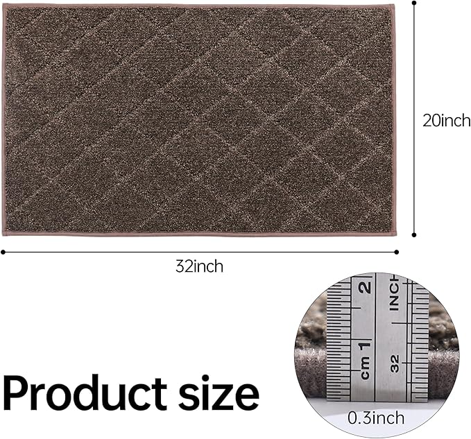 COSY HOMEER Edging Stair Treads Non-Slip Corner Indoor Stair Runners for Wooden Steps,Landing Slip Resistant Stair Rugs for Kids and Dogs, 100% Polyester TPE Backing,Brown,20"X32"