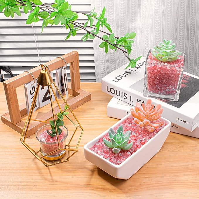 3 Lb Watermelon Tourmaline Quartz Crystal Chips Bulk, 5-7mm Natural Tumbled Crushed Stones Red Healing Crystal Chips Bulk Gemstones for Vase Fillers, Aquarium and Home Decoration