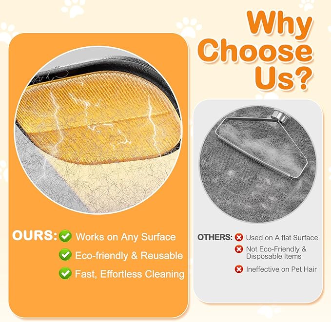 Pet Hair Removal Glove, 2025 New Reusable Electrostatic Glove for Cats & Dogs, Effective Pet Hair Remover for Furniture, Couch, Carpet, and Car Seats (3PCS)