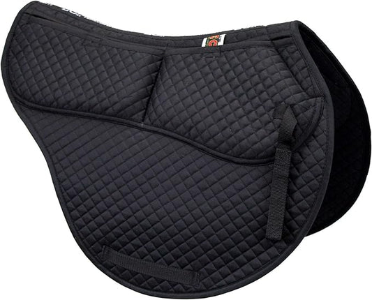 ECP Equine Comfort Products All-Purpose Contoured Correction Saddle Pad with Adjustable Memory Foam Inserts for Custom Support, Non-Slip, Shock Absorbing, 22” Spine, 19.5” Drop
