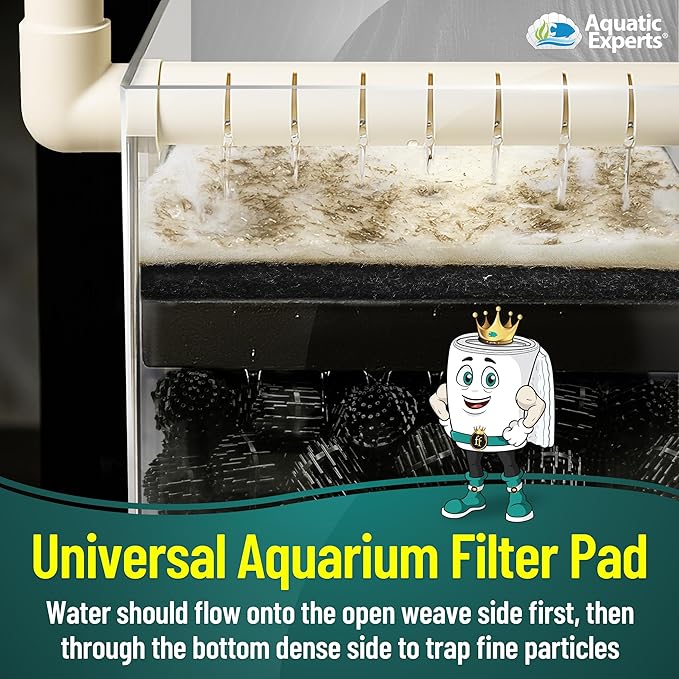 Aquatic Experts Aquarium Filter Floss for Fish Tank Filters - FilterFirst Aquarium Filter Pad - Media Roll for Crystal Clear Water, 3/4" - 1" Thick (24 Inch Wide, 72 Inch Long)