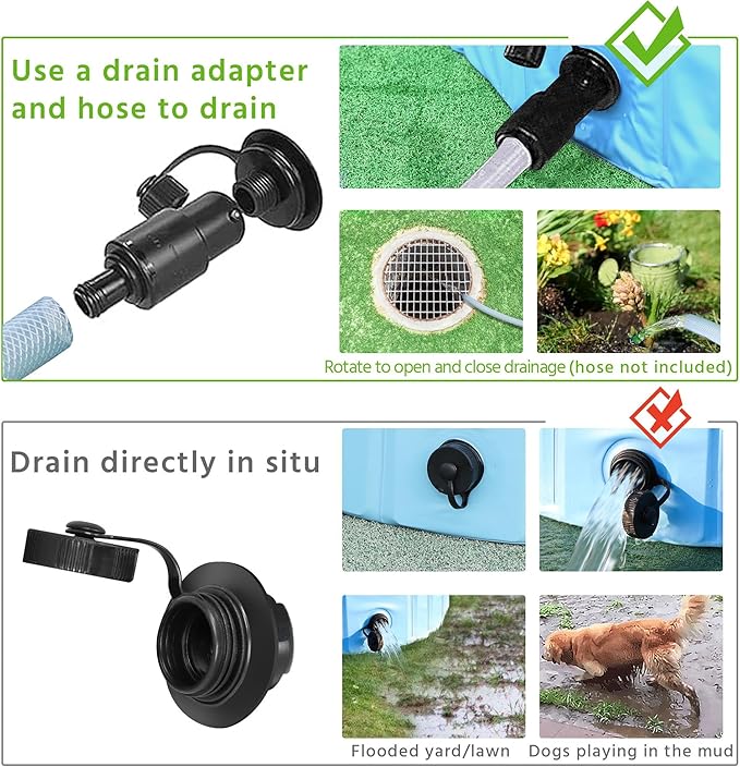 Yaheetech Foldable Hard Plastic Extra Large Dog Pet Bath Swimming Pool Collapsible Dog Pet Pools Bathing Tub Paddling Pool for Large Pets Dogs Cats, Black/Blue/Gray/Red, XXL/XL/L/M