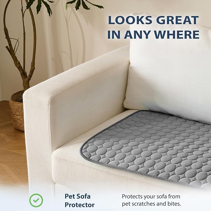 MICROCOSMOS Summer Cooling Mat & Sleeping Pad- Water Absorption Top, Easy Carry, EZ Clean, Materials Safe. Keep Cooling for Pets, Kids and Adults.(Dark Grey, 40" x 28")