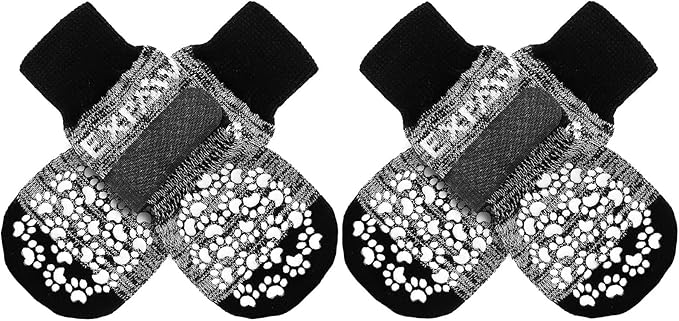 EXPAWLORER Anti Slip Dog Socks to Prevent Licking Paws, Dog Shoes for Hot Pavement, Dog Booties for Small Medium Large Senior Dogs, Traction Control Dog Boots & Paw Protectors for Hardwood Floors