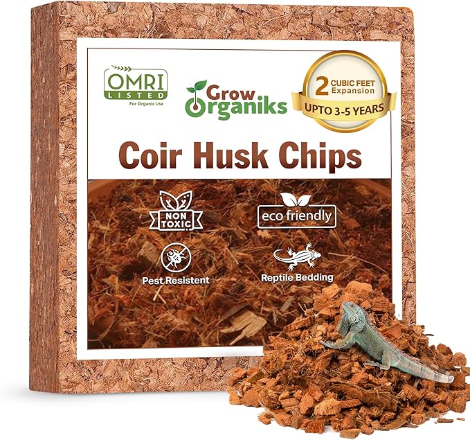72 Quart Reptile Substrate Coconut Chip Bedding Compressed Organic Coco Husk Block for Snake Habitat, Ball Python Terrarium, Turtle Tanks, Tortoise Enclosure, Potting Soil Mix for Greenhouse